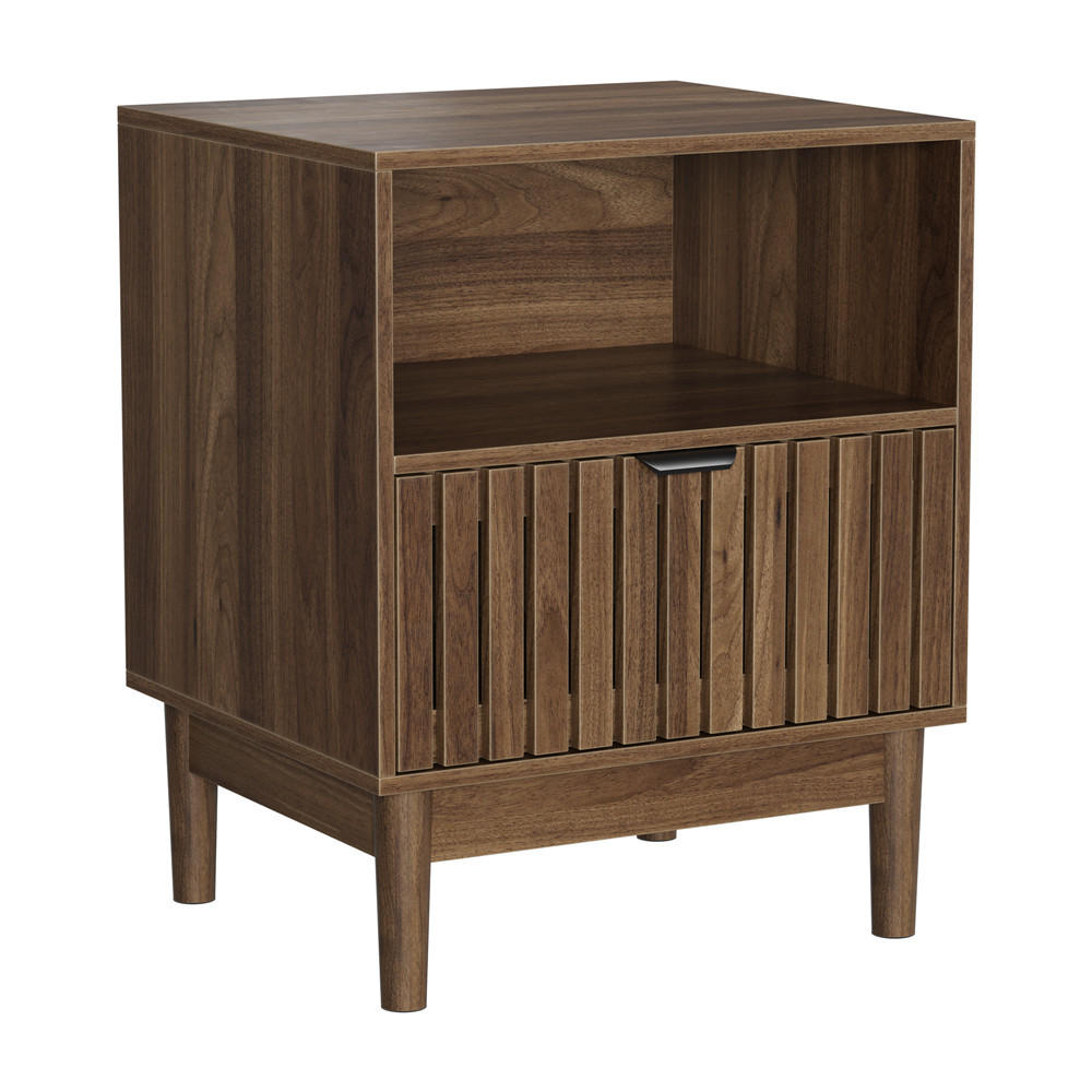 NACHTTISCH Walnuss 45/56,5/39 cm mit Schublade - Walnussfarben, Holz (45/56.5/39cm) - Kaket