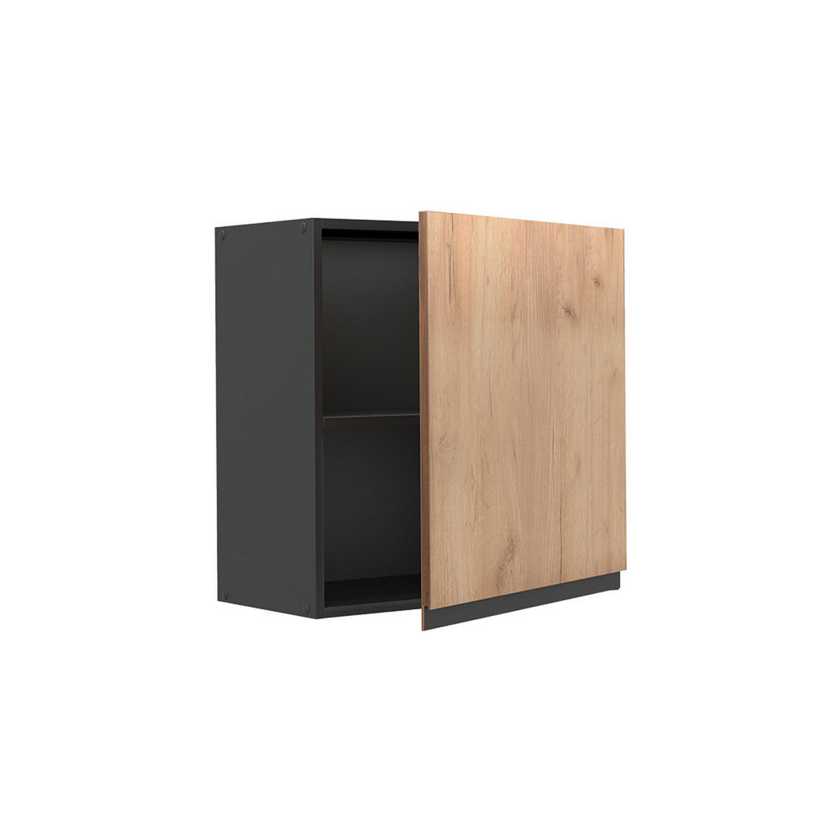 HÄNGESCHRANK R-Line, Goldkraft Eiche/Anthrazit, 60 cm mit 1 Tür - Honigeiche/Anthrazit, Holzwerkstoff (60/60/31cm) - Vicco