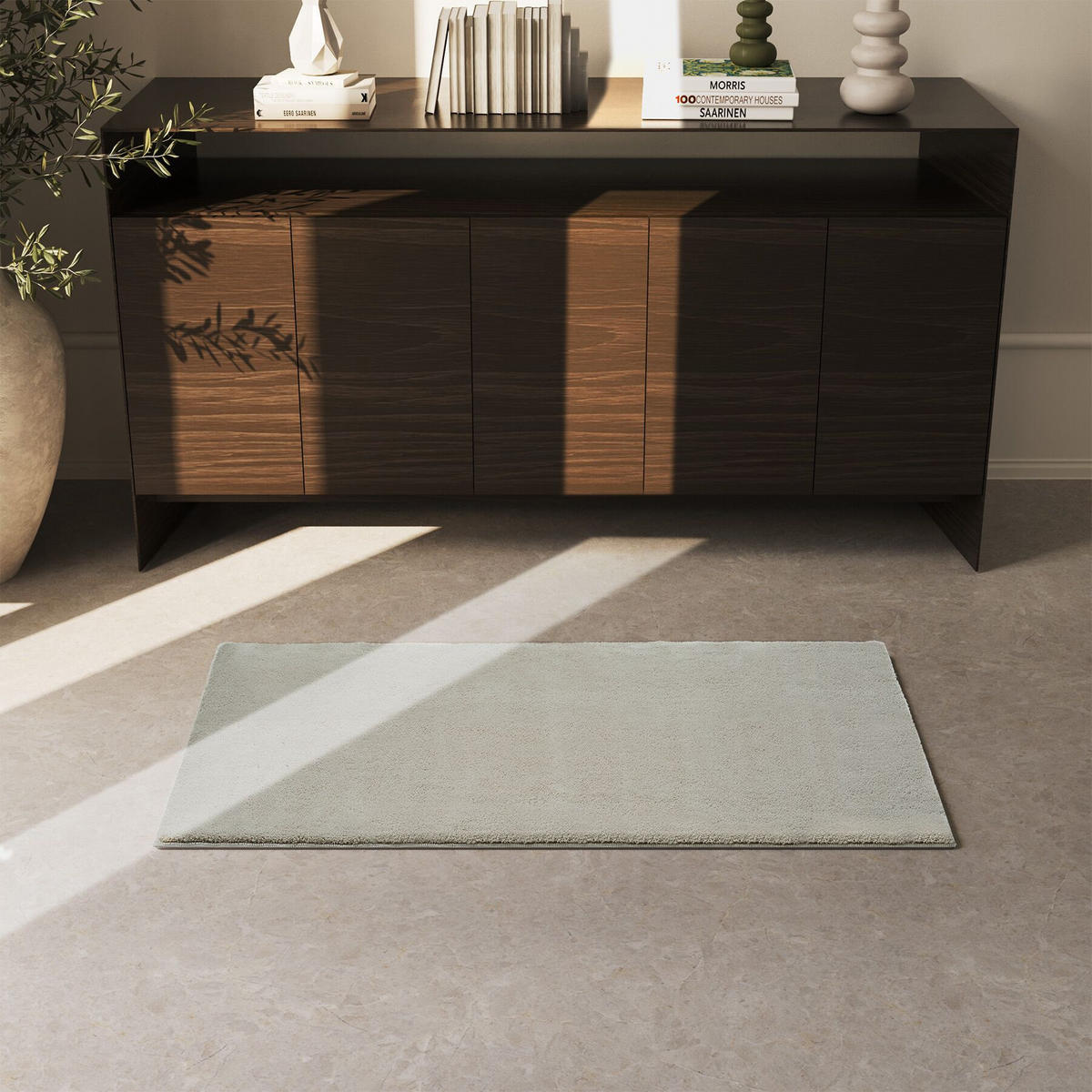 KURZFLORTEPPICH Soft Zone,rutschfeste Unterseite,Sand - Sandfarben, Kunststoff (110/60cm) - tectake