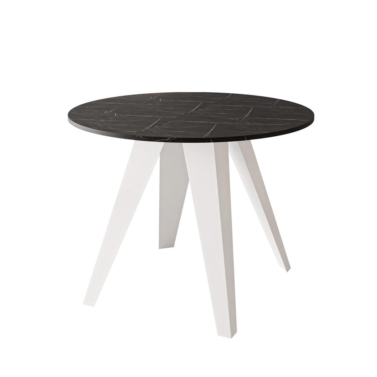 ESSTISCH ausziehbar auf MDF, Schwarz - Schwarz/Weiß, Holzwerkstoff (100/100/76cm) - Idohome