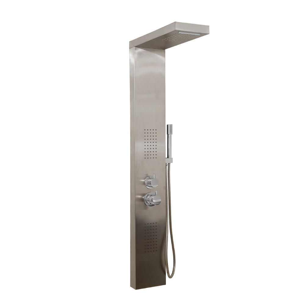 DUSCHPANEEL CASCATA - Silber - Edelstahlfarben, Metall (20/142/50.5cm) - Home Deluxe