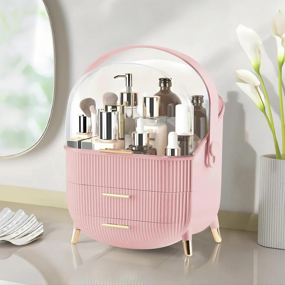 KOSMETIKORGANIZER Carl Ⅲ 26/16/38 cm - Pink, Kunststoff (16/38/26cm) - Nettlife