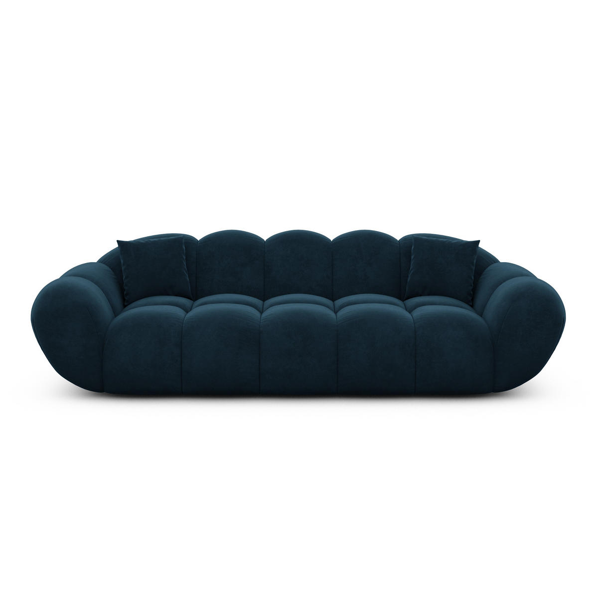 3-SITZER-SOFA Liva Mitternachtsblau Samtstoff - Dunkelblau, Textil (233/70/93cm) - VAROYAL
