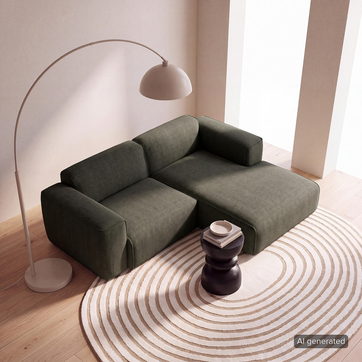 ECKSOFA mit XL-Longchair - Schwarz/Grau, Kunststoff/Textil (260/171cm) - home24