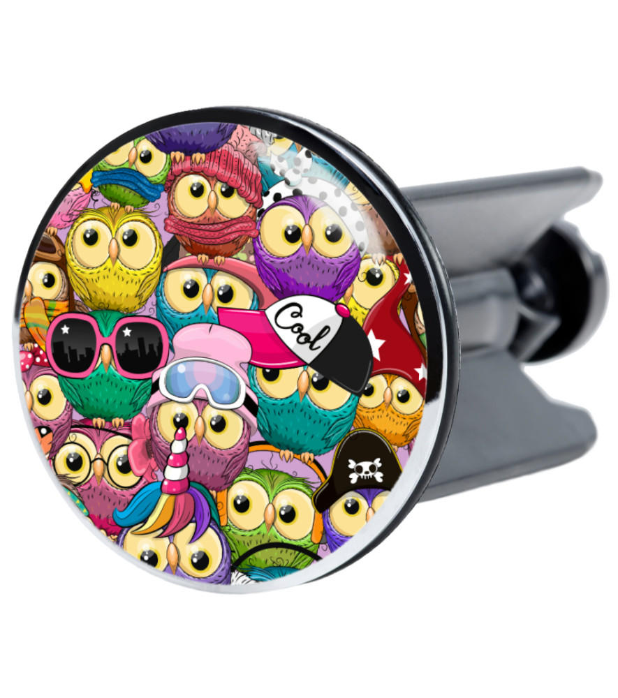 WASCHBECKENSTÖPSEL Owl - Multicolor/Weiß, Kunststoff/Metall (4/7/7cm) - Sanilo