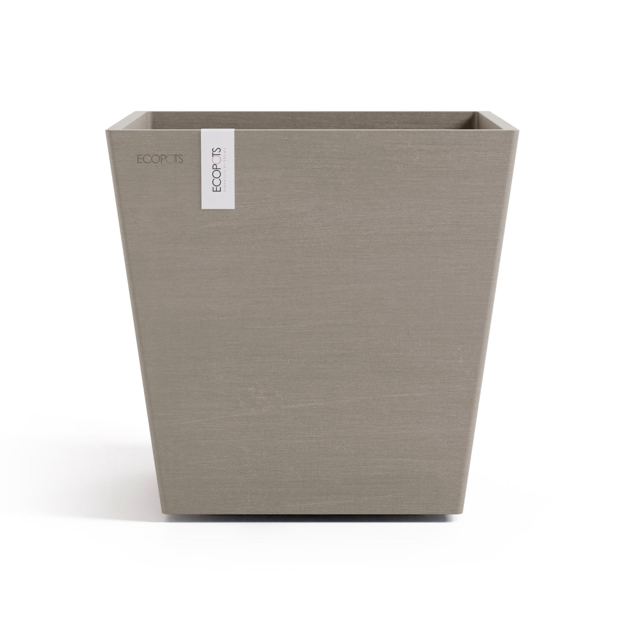 BLUMENTOPF mit Wasserreservoir Rotterdam 25/25/24,6 cm Taupe - Taupe, Kunststoff (25/24.6cm) - Ecopots