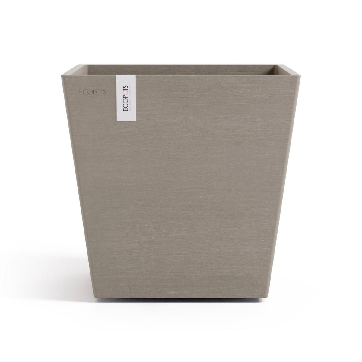BLUMENTOPF mit Wasserreservoir Rotterdam 25/25/24,6 cm Taupe - Taupe, Kunststoff (25/24.6cm) - Ecopots
