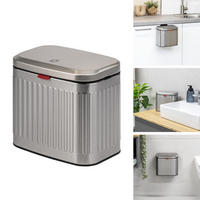 ABFALLEIMER 3 Liter, silber - Edelstahlfarben, Metall (22.5/20/16.5cm) - eluno