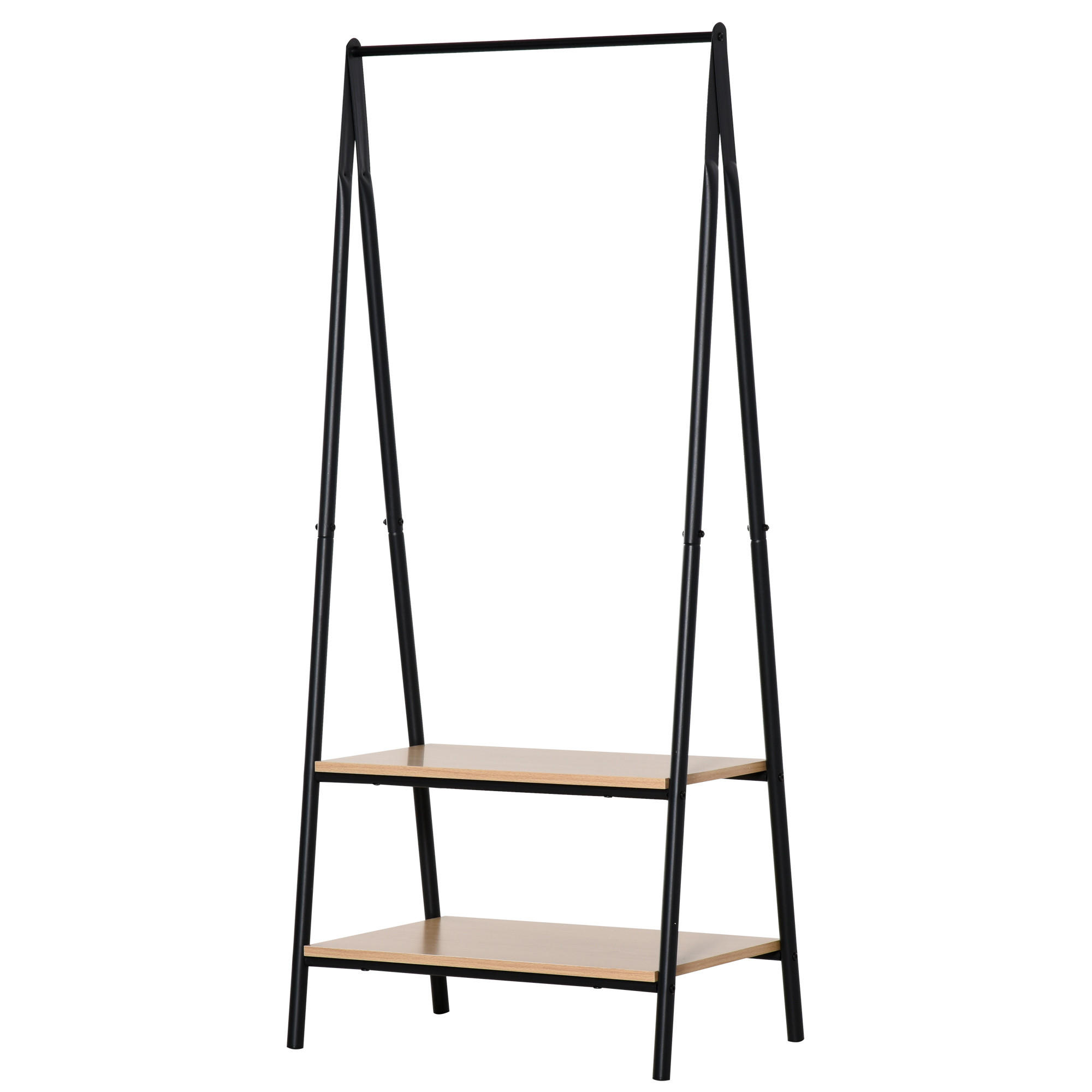 KLEIDERSTÄNDER, MDF Stahl, Natur+Schwarz - Multicolor, Kunststoff (425/149/64cm) - HOMCOM