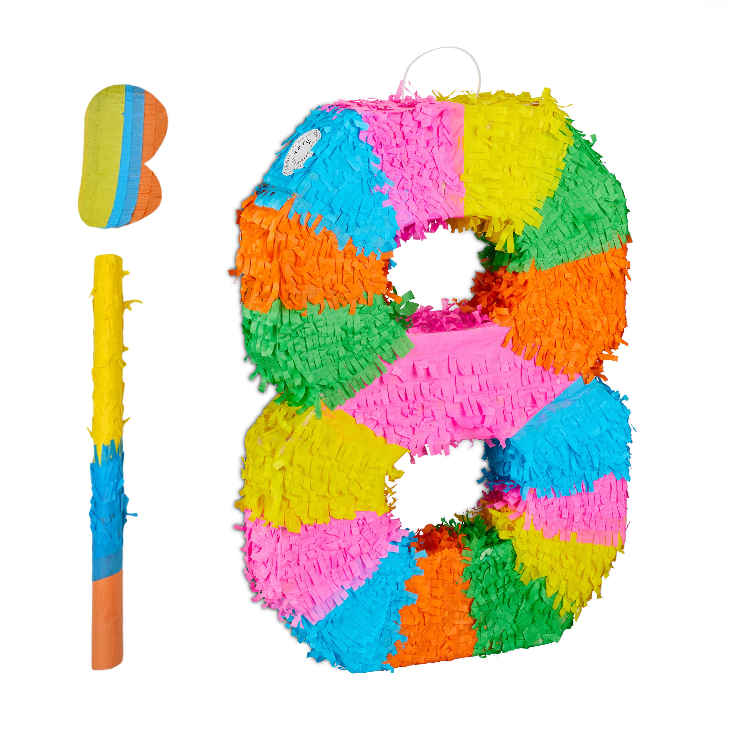 PINATA - různobarevná, plast/papír (35.5/50.5/7.5cm) - Relaxdays