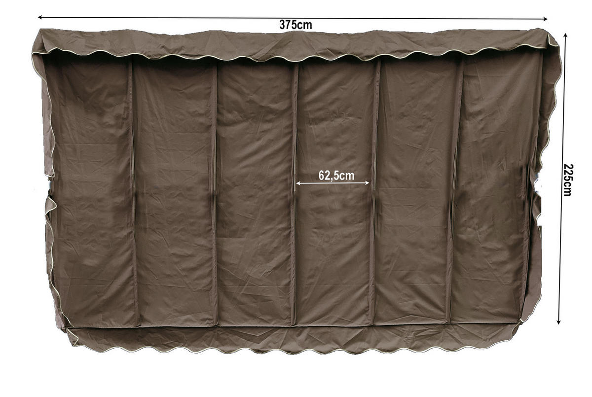 ERSATZDACH Markise Dubai 375x225 cm Beigegrau - Taupe, Textil (375/1/225cm) - QUICK STAR