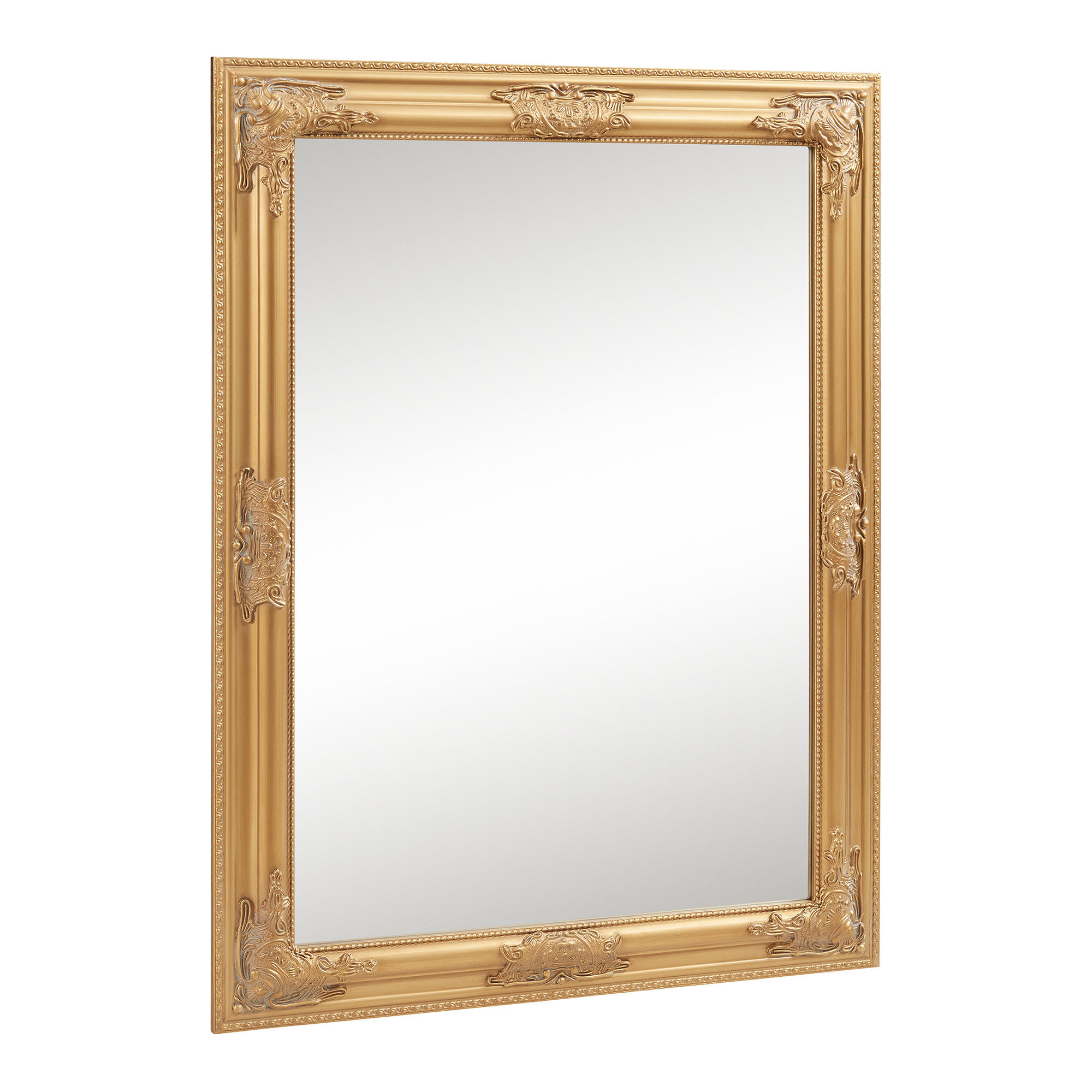 WANDSPIEGEL Punkalaidun - Goldfarben, Glas/Naturmaterialen (80/3/60cm) - [en.casa]