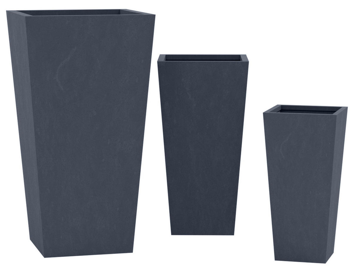 PFLANZKÜBEL 3er Set Anthrazit - Anthrazit, Kunststoff (62cm) - CLP
