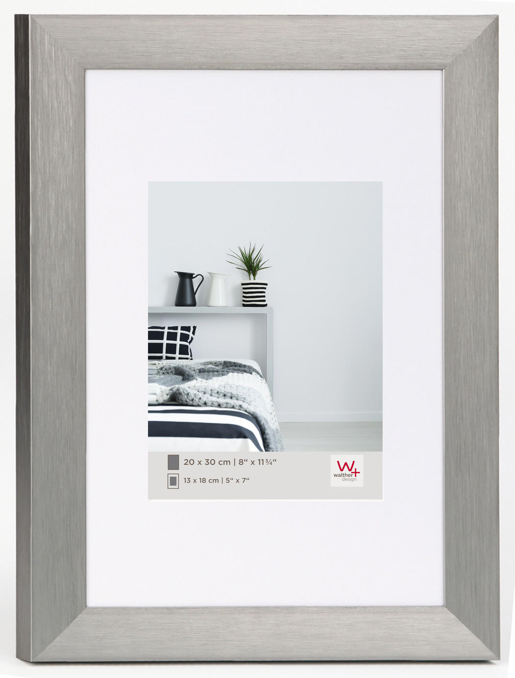 BILDERRAHMEN Aluline 20x30 cm, Stahl - Edelstahlfarben, Metall (24.8/34.9/1.5cm) - walther design