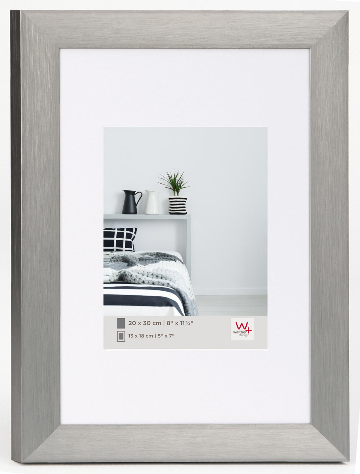 BILDERRAHMEN Aluline 50x70 cm, Stahl - Edelstahlfarben, Metall (54.7/74.8/0.9cm) - walther design