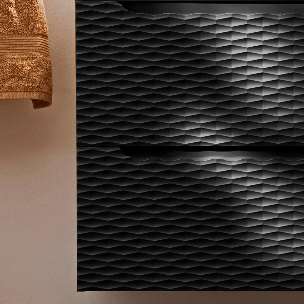 WASCHTISCH 90cm Elora Schwarz und Holz - Schwarz, Holzwerkstoff (90/57/46cm) - Petits-meubles
