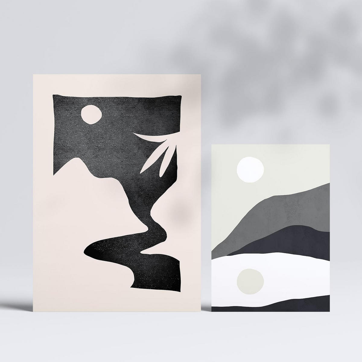 POSTER Set Mit 6 Mitternachtsmond In Kulissen Abstracts Ästhetische Dekorative Gemälde Für Ihr Wohnzimmer, Schlafzimmer, Zuhause A3 & A4 Rahmenlos - Klar, Papier (29/3cm) - Nacnic