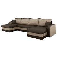 ECKSOFA Kris U - Schwarz/Braun, Holz/Kunststoff (304/80/140cm) - MIRJAN24