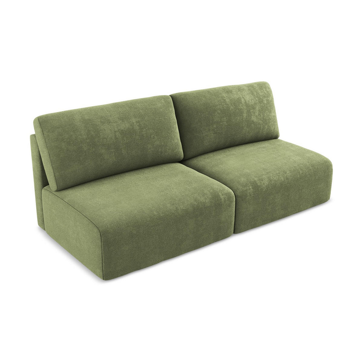 3-SITZER SOFA mit Schlaffunktion Chenille Stoff Grün - Schwarz/Grau, Kunststoff/Textil (216/79/102cm) - LaMiaSofa