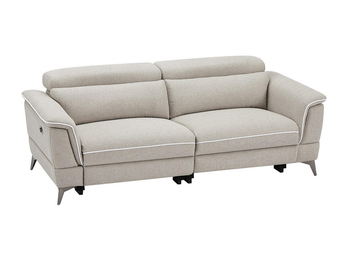 RELAXSOFA - 3 Personen - stoff - beige Macari - Beige, Textil/Metall (216/80/102cm) - Vente-Unique