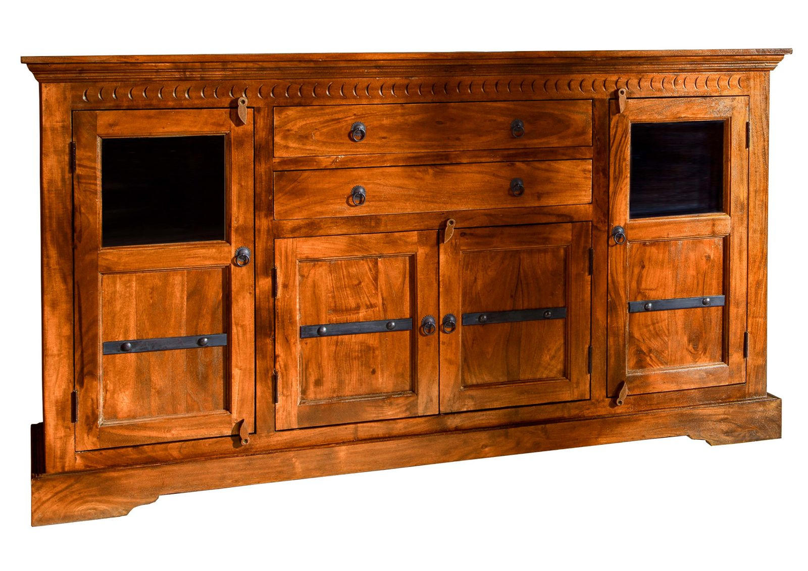 SIDEBOARD Akazie 181x50x100 honig lackiert OXFORD #0453 - Braun, Holz (181/100/50cm) - Massivmoebel24