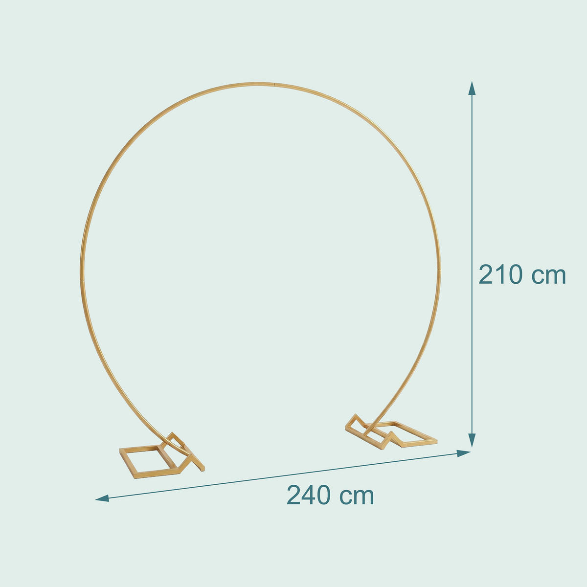 DEKOBOGEN Gold rund Stahl - Goldfarben, Metall (240/210/40cm) - Relaxdays
