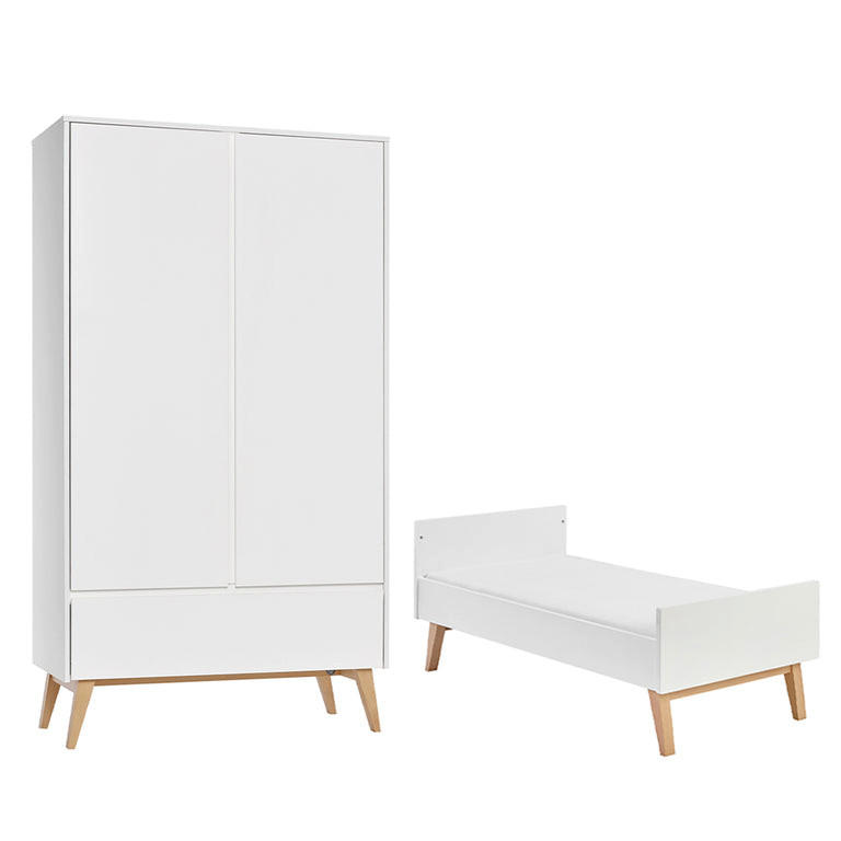 SOBA ZA BEBE 2-dijelni Bijelo i drvo - bijela, drvni materijal (144/89/76cm) - Petits-meubles
