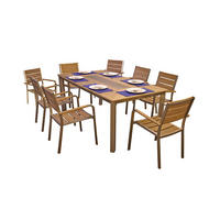 GARTEN-SITZGRUPPE Alwin 9-teilig Stuhl Klassik offen Gartenmöbel-Set - Braun, Kunststoff - DELUKE