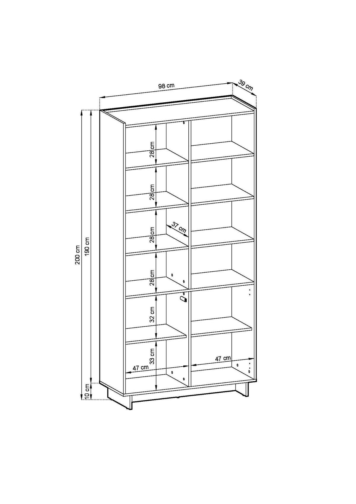 BÜCHERREGAL ZENITH 98/201/39 cm Wohnzimmerregal Hochschrank Regal Braun - Braun, Holzwerkstoff (98/201/39cm) - MASSENO