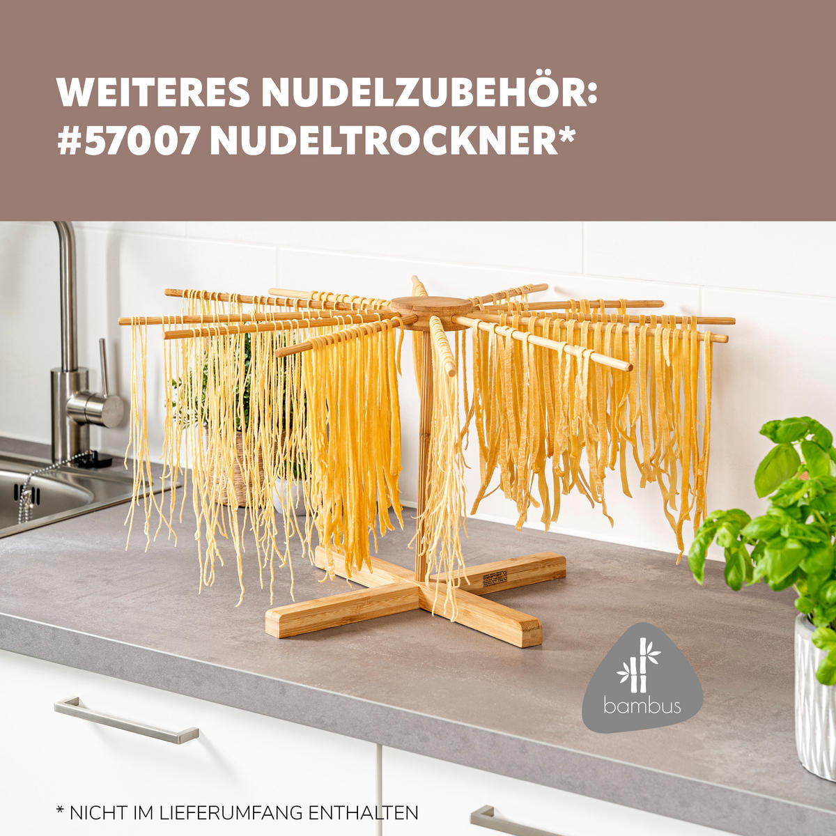 NUDELMASCHINE inkl. Rezeptbuch, rot/Edelstahl - Rot, Metall (21/20/15cm) - bremermann