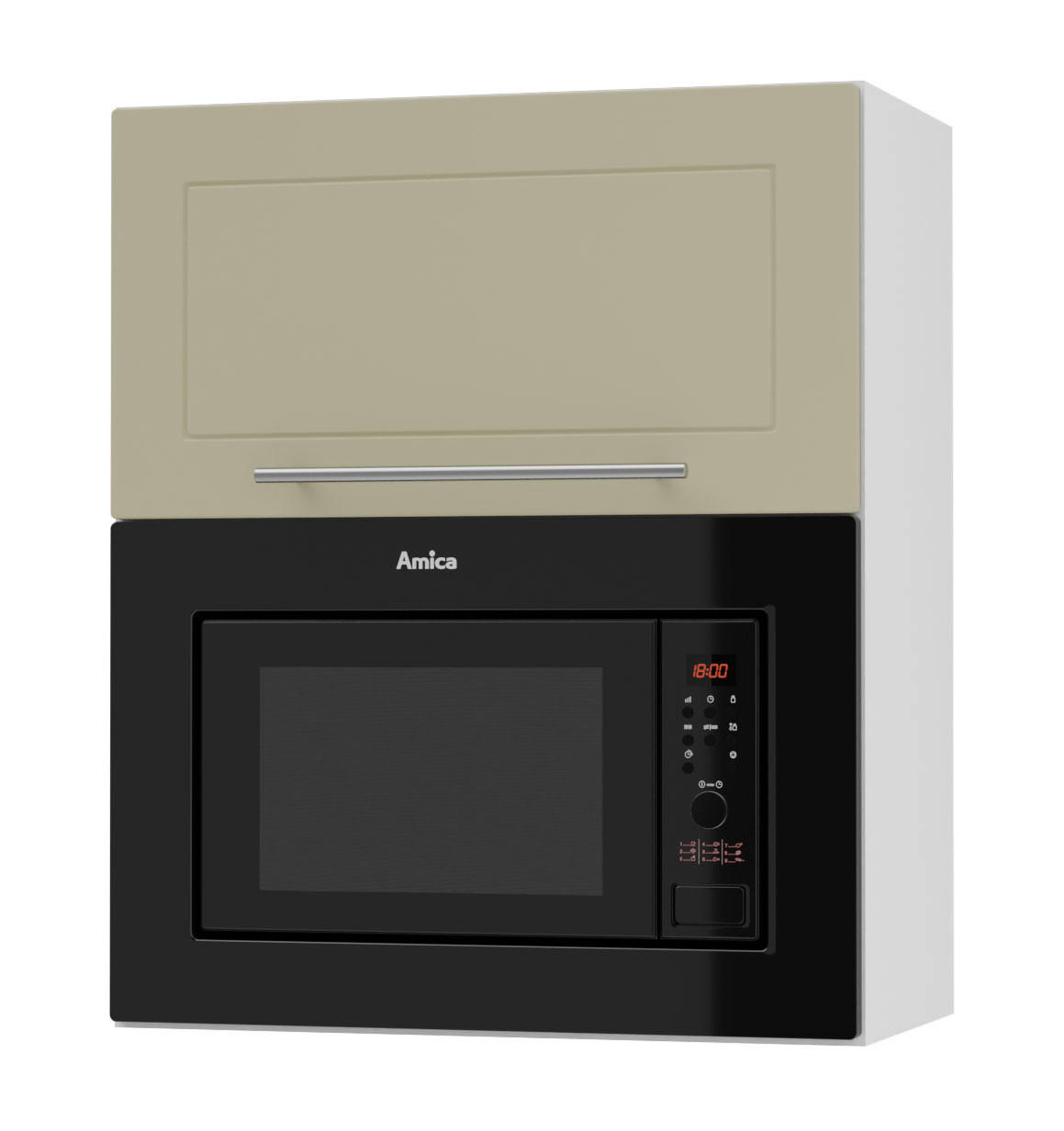 Feldmann-Wohnen Mikrowellenumbauschrank Creme, Weiß 60x72x32.5 cm
