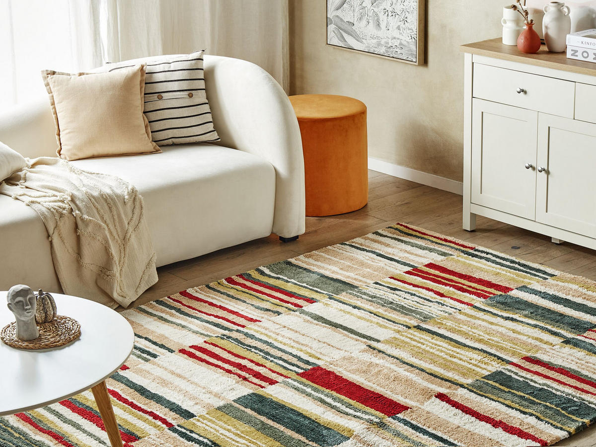 KURZFLOR-TEPPICH Fatsa 200/140 cm - Multicolor, Kunststoff (140/200cm) - Beliani