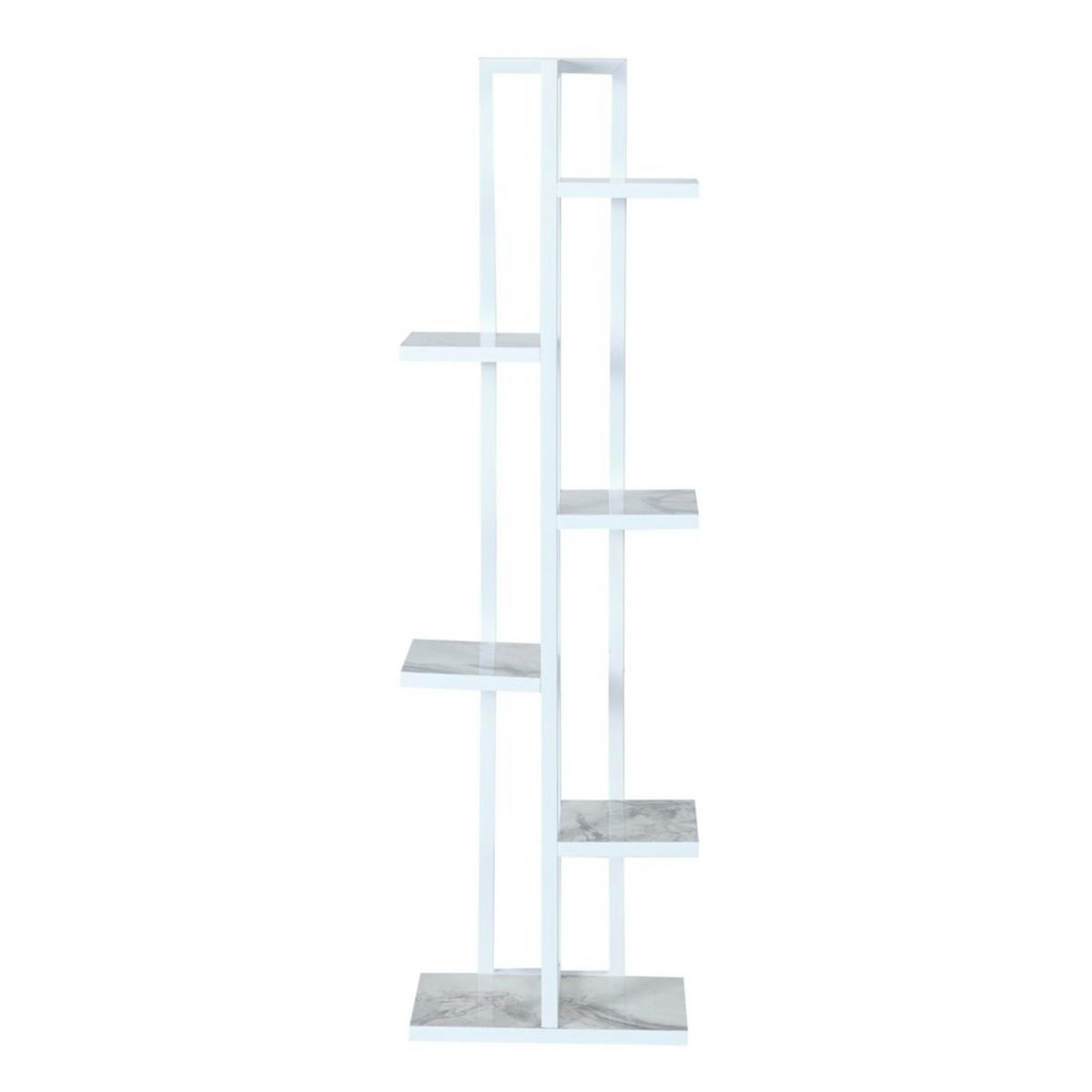 PFLANZENREGAL Tohmajärvi - Weiß Hochglanz, Holzwerkstoff/Metall (34/120/21cm) - [en.casa]
