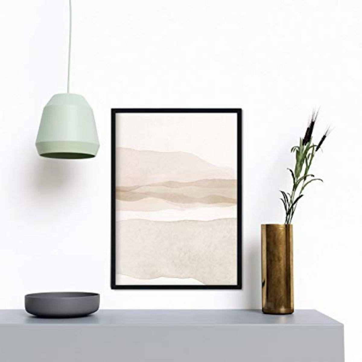 POSTER Set mit 4 Blätter und abstrakten Formen mit braunen Tönen A4 Rahmenlos - Klar, Papier (29.7/3cm) - Nacnic