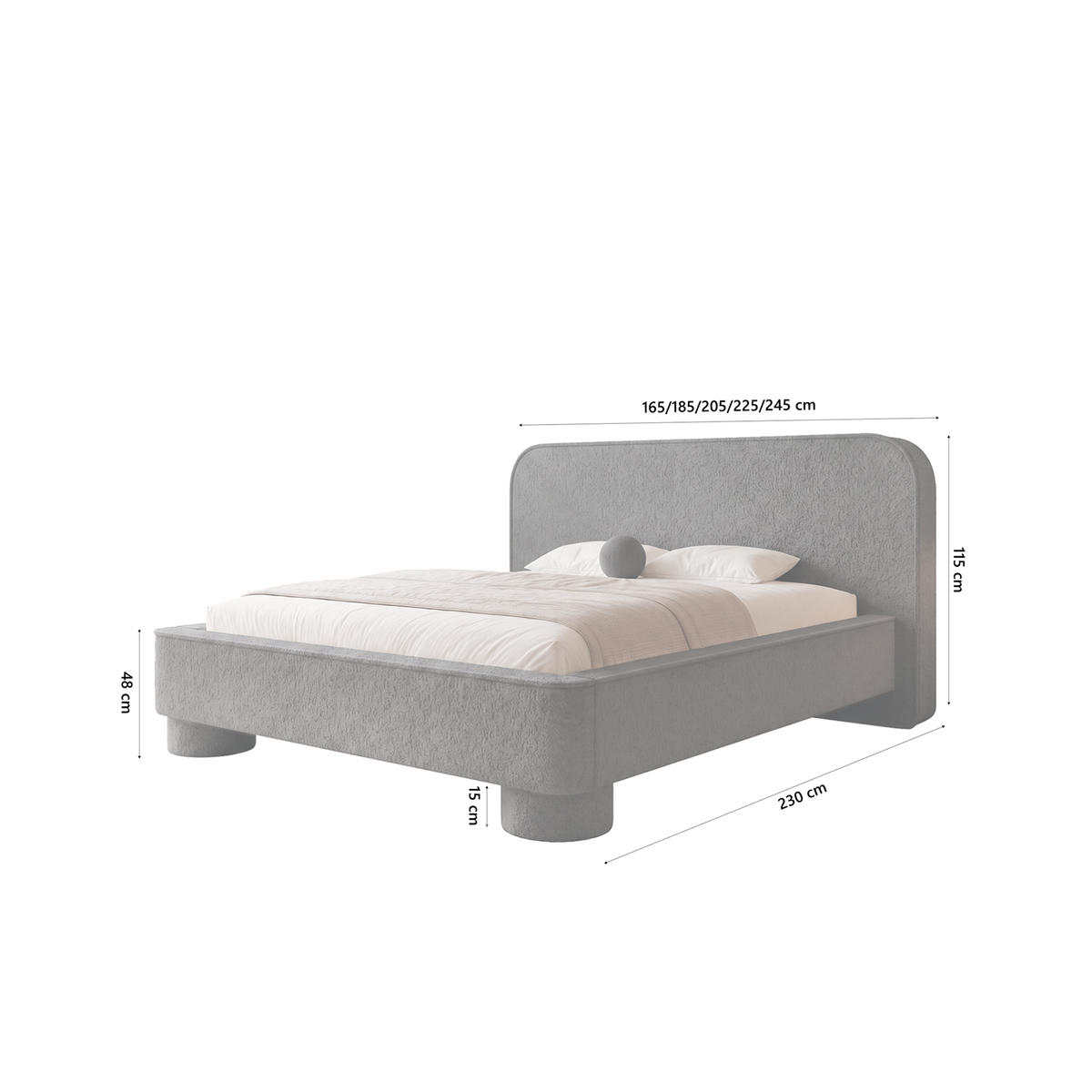 POLSTERBETT SALNUK 120x200 cm, Anthrazit - Anthrazit, Textil (200/120cm) - Fedve
