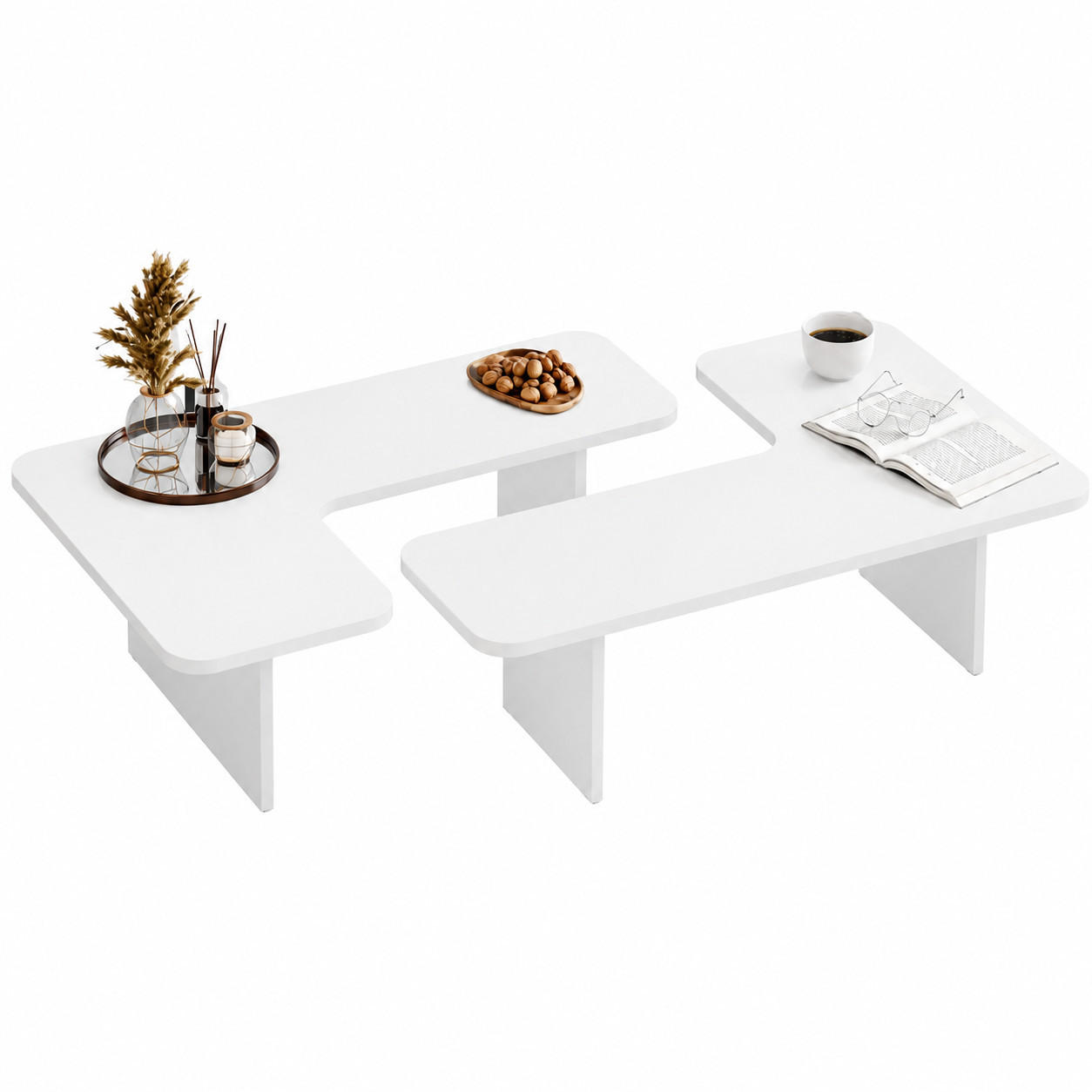 Decorotika Couchtisch Weiß 58x28x89 cm