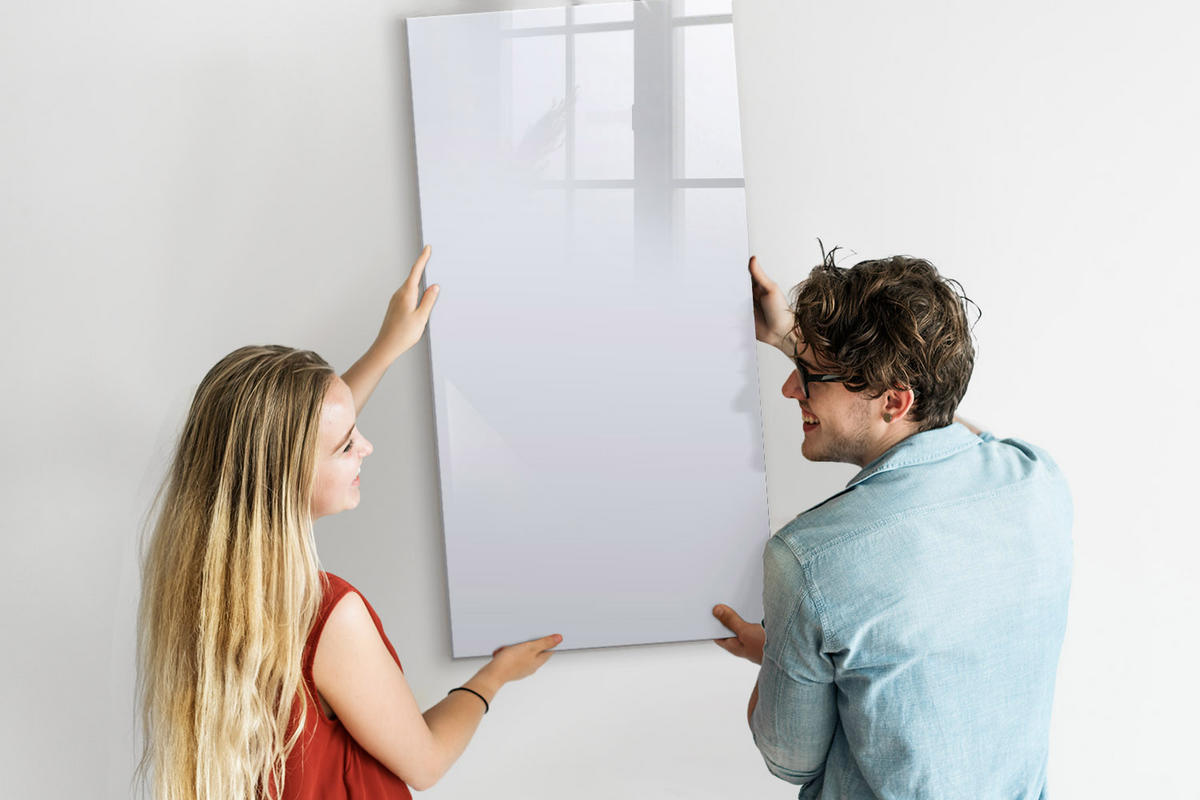 MAGNETTAFEL 60x120 Weiß schwarzer Marker - Weiß, Glas (60/0.4/120cm) - TULUP