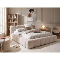 POLSTERBETT Miley Beige 140/200 cm Samt mit Bettkasten - Beige, Holz/Textil (140/200cm) - wonello