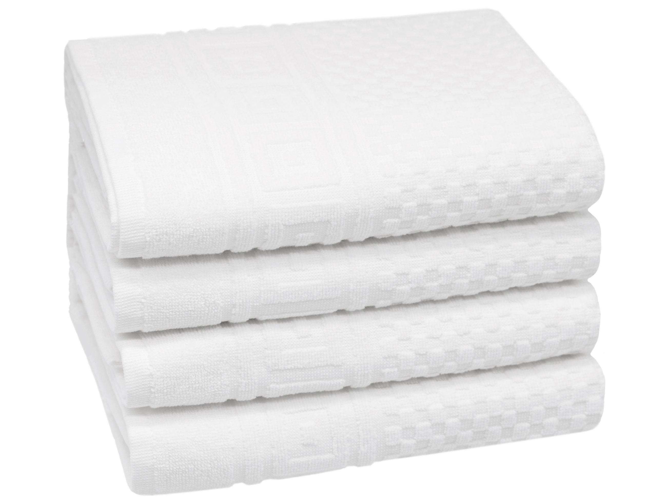 HANDTÜCHER, 4er-Set, 50x100 cm, 100% Baumwolle, Weiß - Weiß, Textil (50/100cm) - Zollner