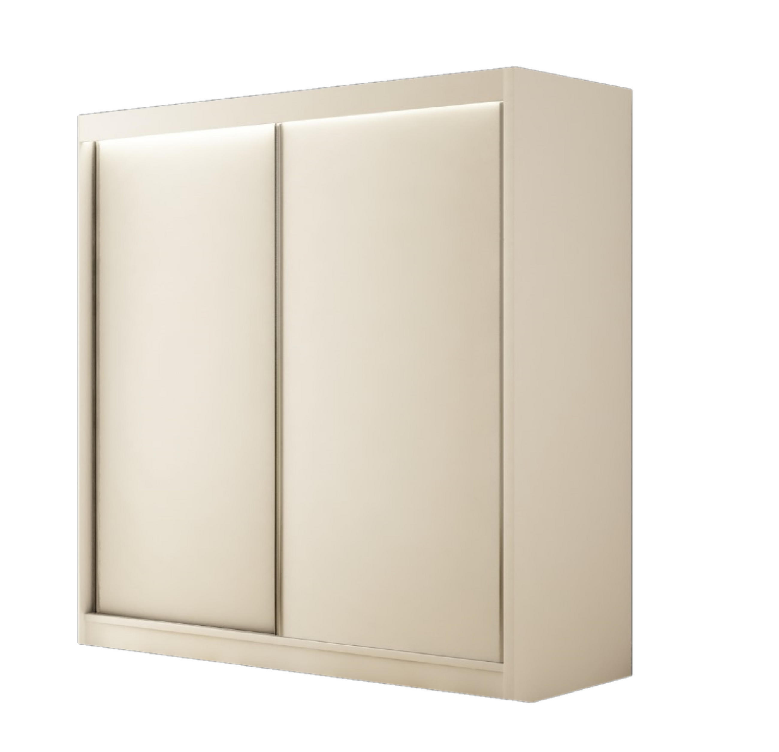 SCHWEBETÜRENSCHRANK Saturn 200 cm 2-türig, weiß - Weiß, Kunststoff (200/215/61cm) - Margaret Hadas24