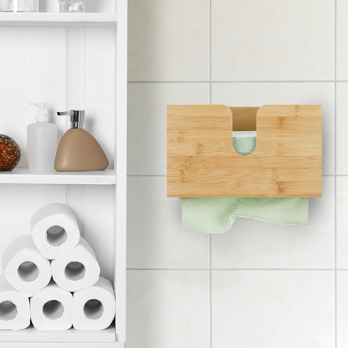 ZÁSOBNÍK na papier - svetlohnedá, drevo (27/16/13cm) - Relaxdays