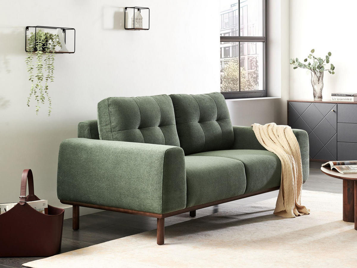 2-SITZER-SOFA Stoff Grün Laurila - Grün, Textil (170/71/92cm) - Beliani