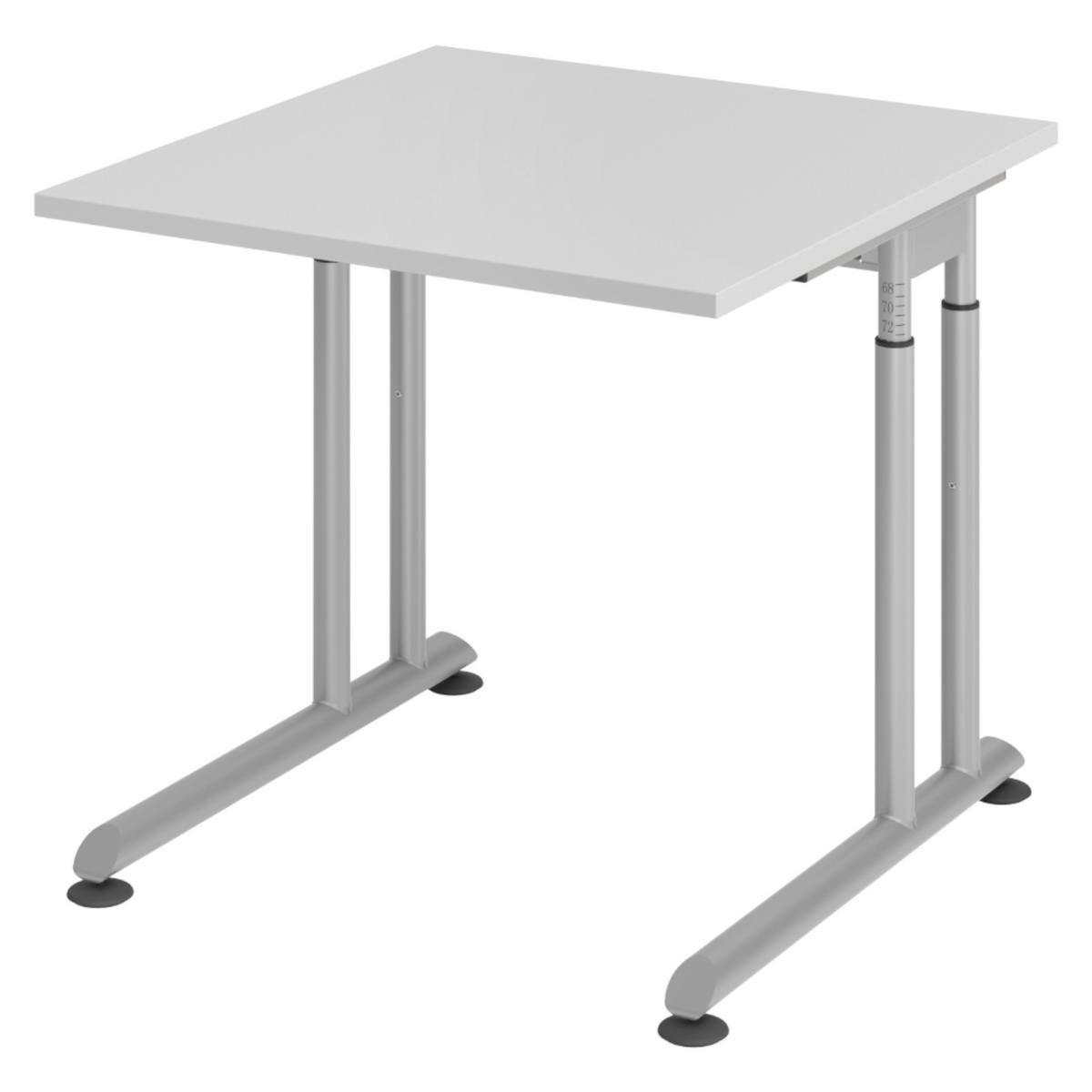 SCHREIBTISCH Serie-Z 80/80/74 cm in Grau/Silberfarben - Silberfarben/Grau, Holzwerkstoff (80/80/74cm) - bümö