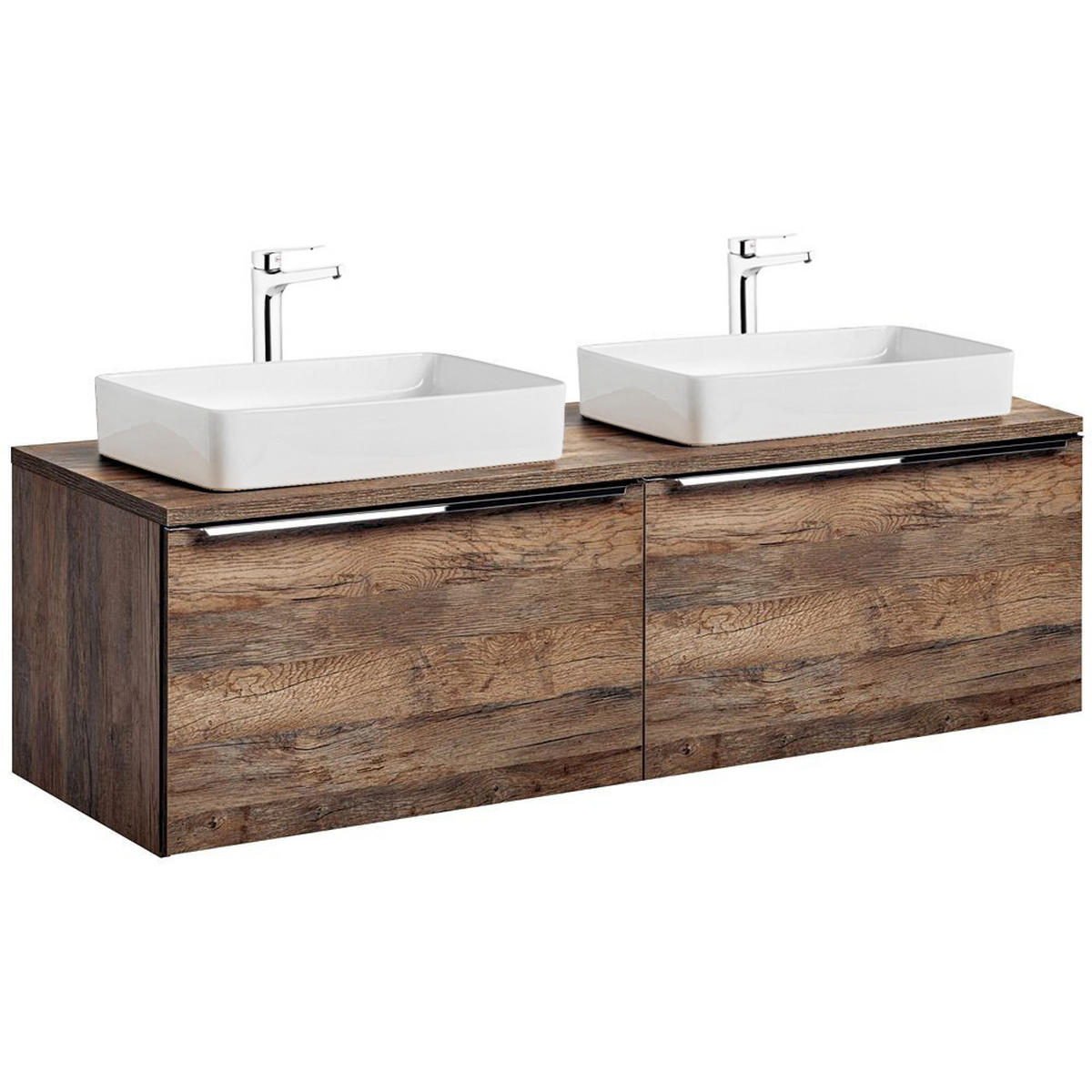 BADMÖBEL-SET 5-TLG. Puebla-56 - Braun, Holzwerkstoff (160/60/46cm) - Lomado