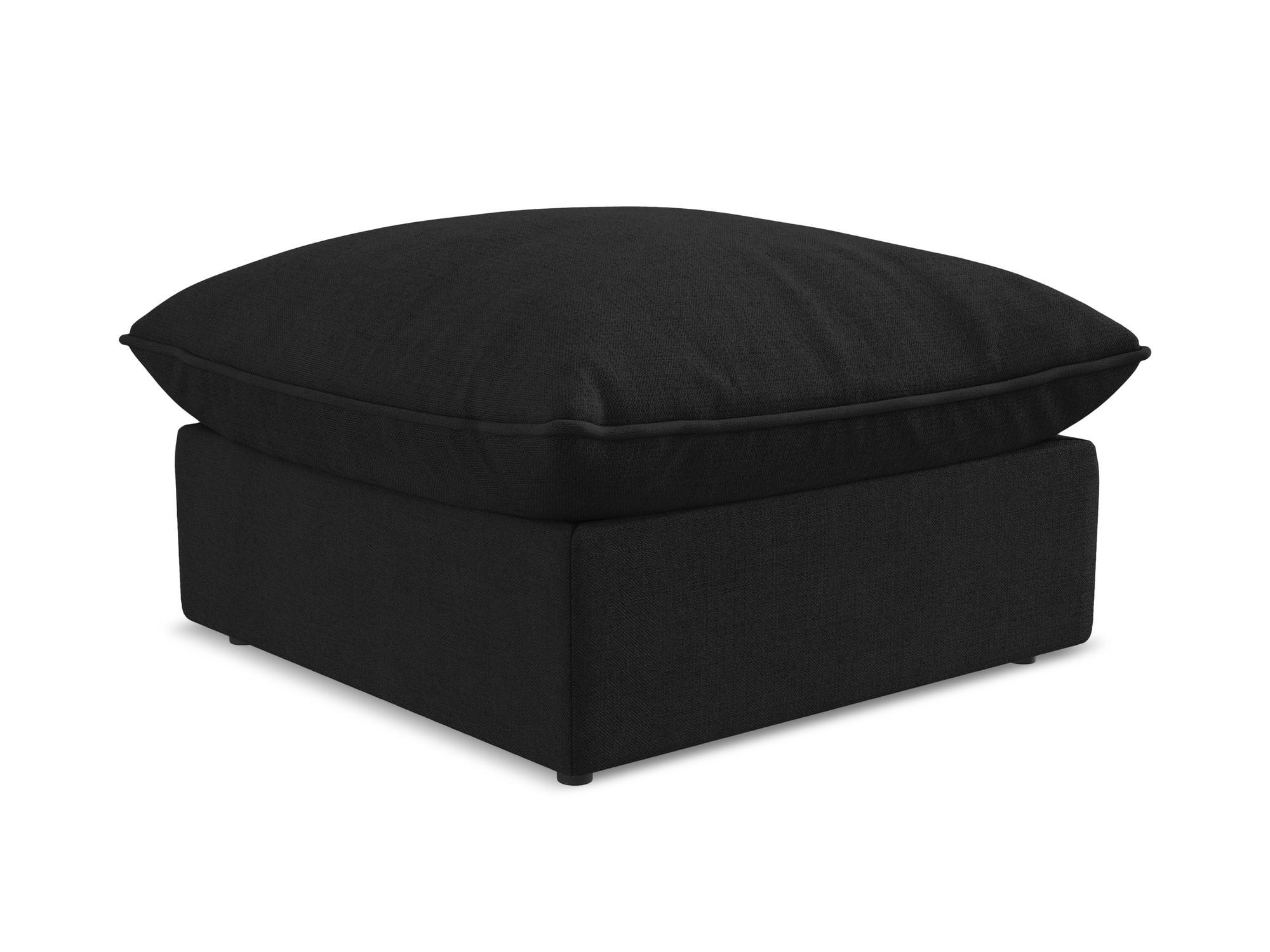 POUF Strukturstoff Schwarz - Schwarz, Holzwerkstoff/Kunststoff (75/45/75cm) - Makamii