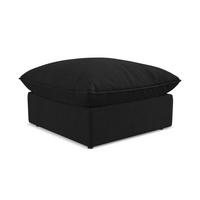 POUF Strukturstoff Schwarz - Schwarz, Holzwerkstoff/Kunststoff (75/45/75cm) - Makamii