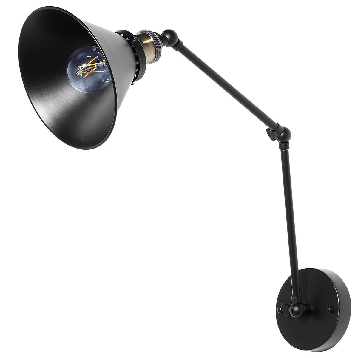 WANDLEUCHTE 2er-Set Narva 73/19/20 cm - Schwarz, Metall (73/20/73cm) - Beliani