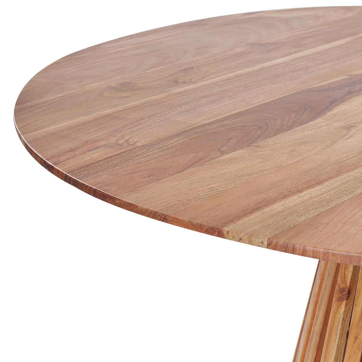 ESSTISCH Akazienholz dunkelbraun 120 cm Mesilla - Dunkelbraun, Holz (120/77/120cm) - Beliani