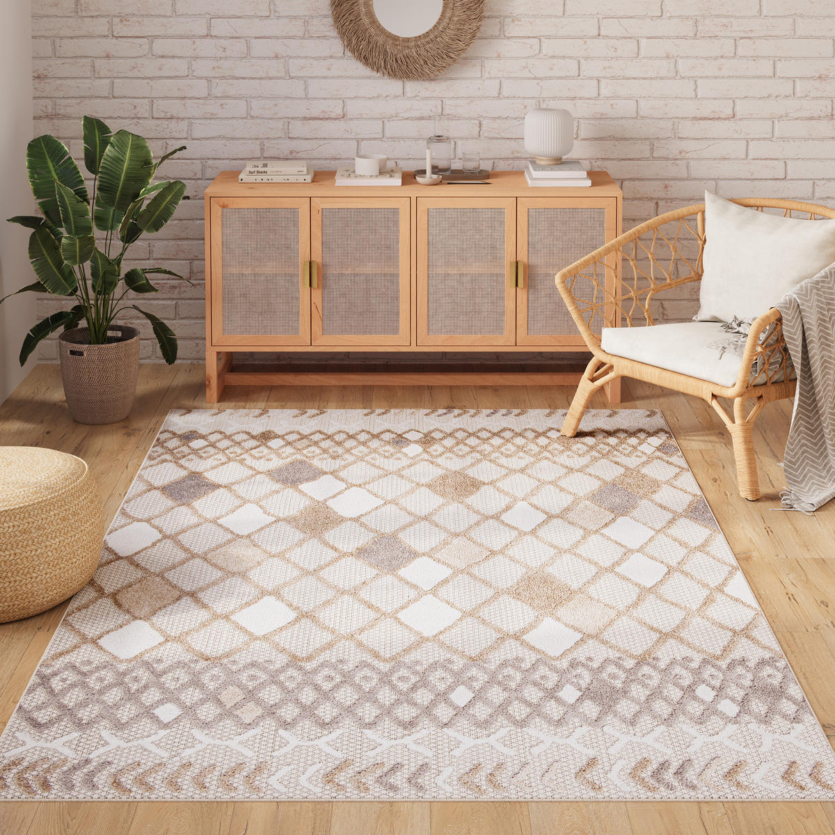 TEPPICH PATIO Creme 200/300 cm - Creme, Kunststoff (200/300cm) - Tapiso