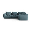 ECKSOFA modular rechts Bloom aus Samt pastellblau 3 Sitzplätze - Pastellblau, Textil (216/316cm) - Micadoni